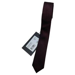NEW THE KOOPLES Men's 100% Silk Necktie LUXURY Tie Burgundy Geometric W:1.8"